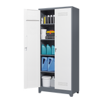 Metal Storage Cabinets,Cleaning Tool Cabinet with Locking Door, Tall Broom Tool Organizer and Storage, Large Storage Cabinet for Kitchen, Pantry, Office, Shop W328P193781-djyc