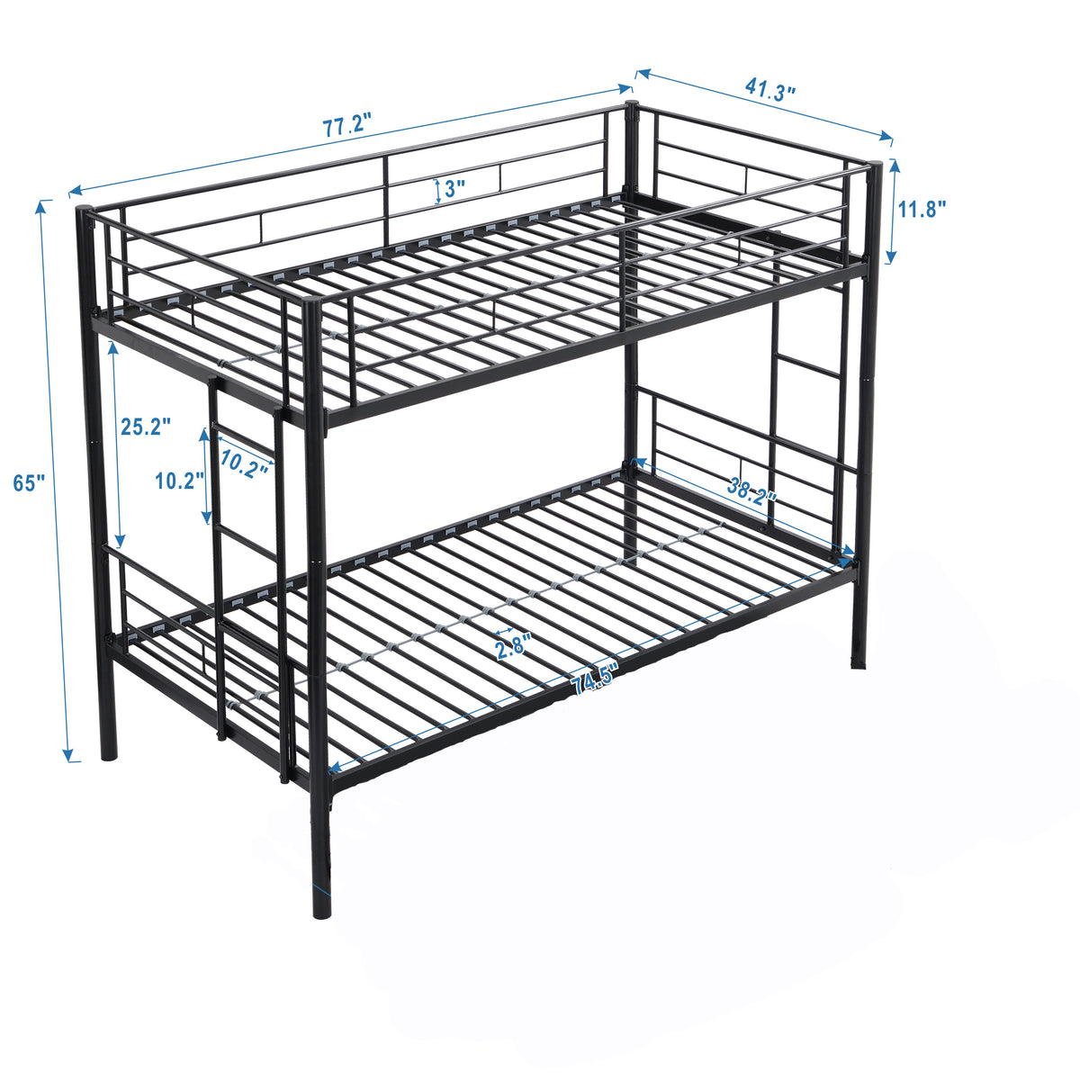 METAL BUNK BED BLACK W311120498-djyc