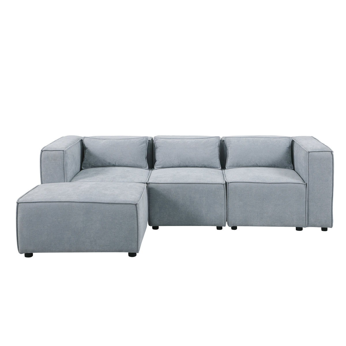 modular sofa Grayish bluechenille fabric,simple and grand, the seat and back is very soft. this is also a KNOCK DOWN sofa W1099S00110-djyc