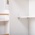 K&K Rolling Kitchen Island with Storage, Kitchen Cart with Rubber Wood Top, Spacious Drawer with Divider and Internal Storage Rack, Kitchen Island on Wheels with Adjustable Shelf Tower Rack, White WF316601AAW-djyc