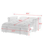 Loveseats Sofa Bed with Pull-out Bed,Adjsutable Back,Blue+ Grey W487109971-djyc