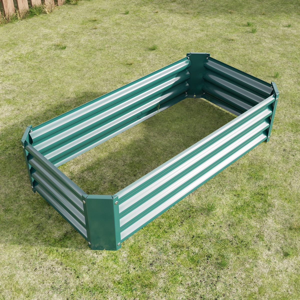 Metal Raised Garden Bed, Rectangle Raised Planter 4×2×1ftfor Flowers Plants, Vegetables Herb Veezyo Green W84091000-djyc