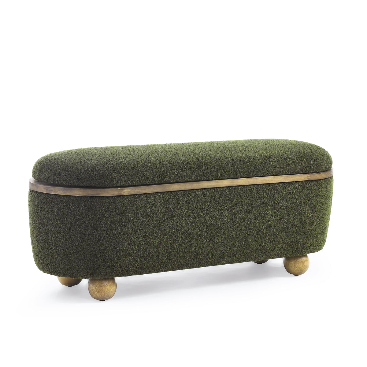 Storage Ottoman Bench, Upholstered End of Bed Ottoman Bench with Storage and Seating, Large Blanket Storage Bench for Foot Rest in Bedroom, Living Room, Entryway, Dark green W487P179605-djyc