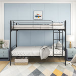 Twin over Twin Bunk Bed, Metal Frame with Ladder W84034154-djyc