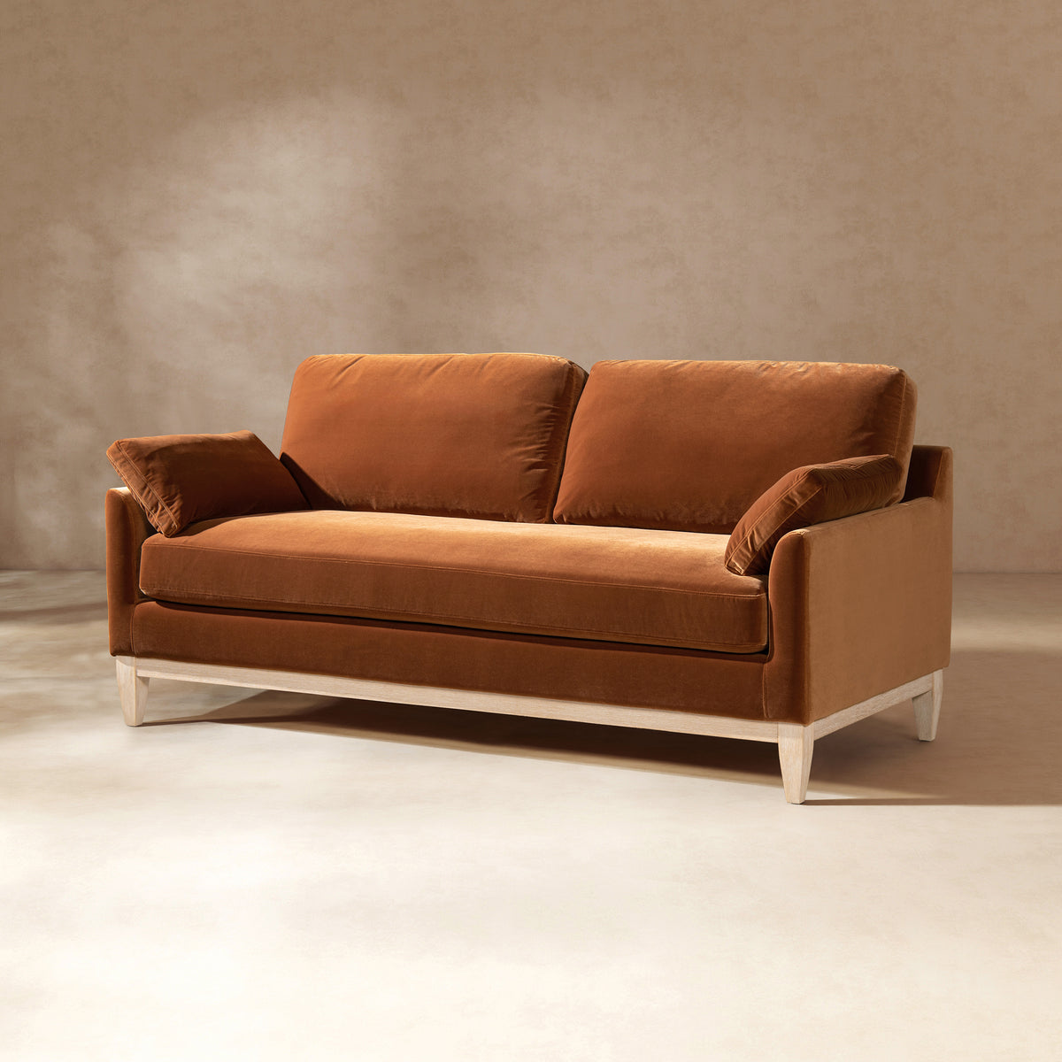 Pasadena 75.5' Modern Farmhouse Sofa, Burnt Orange Performance Velvet-B2719P479036