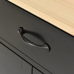 Kitchen Island Cart with Solid Wood Top and Locking Wheels,54.3 Inch Width,4 Door Cabinet and Two Drawers,Spice Rack, Towel Rack (Black) WF286911AAB-djyc