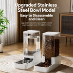 Automatic Pet Feeder & Water Dispenser with Dual Bowls