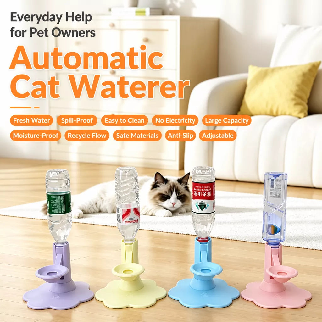 Adjustable Plastic Cat Water Dispenser