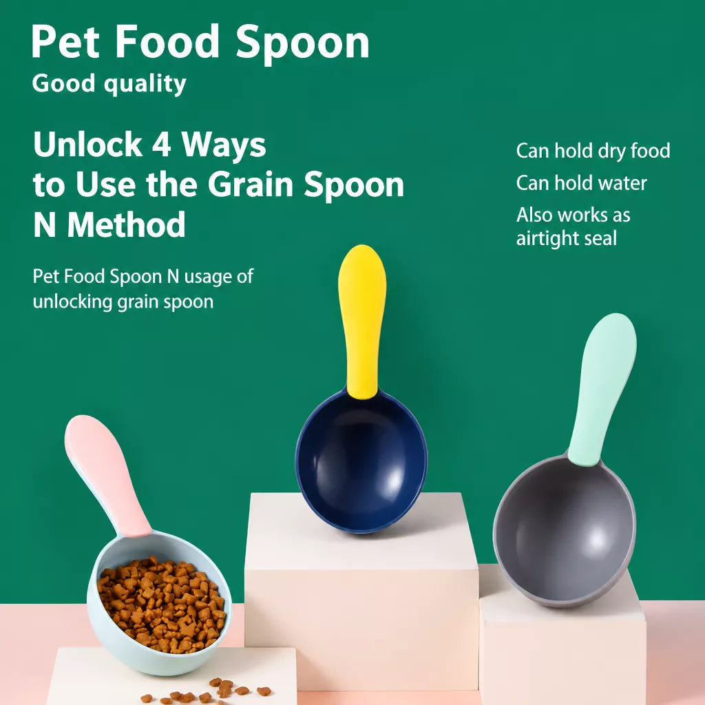 Pet Food Measuring Scoop with Bag Clip