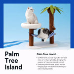 Coconut Tree Cat Tower with Scratching Post and Cat Bed