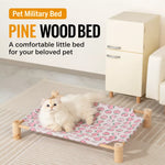 Elevated Cat & Small Pet Bed with Solid Wood Frame