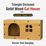 Corrugated Cardboard Cat House with Integrated Scratching Surface