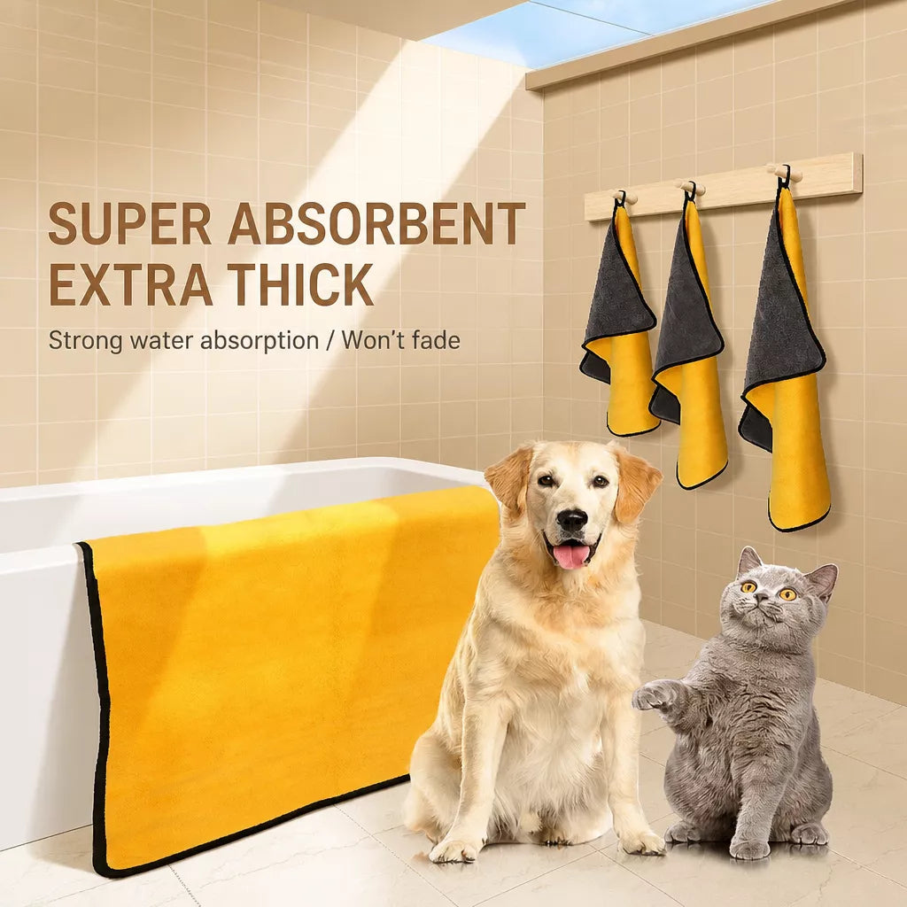 Absorbent Quick-Dry Pet Bath Towel for Dogs and Cats