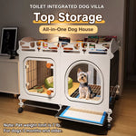Dog Crate with Separate Toilet Tray