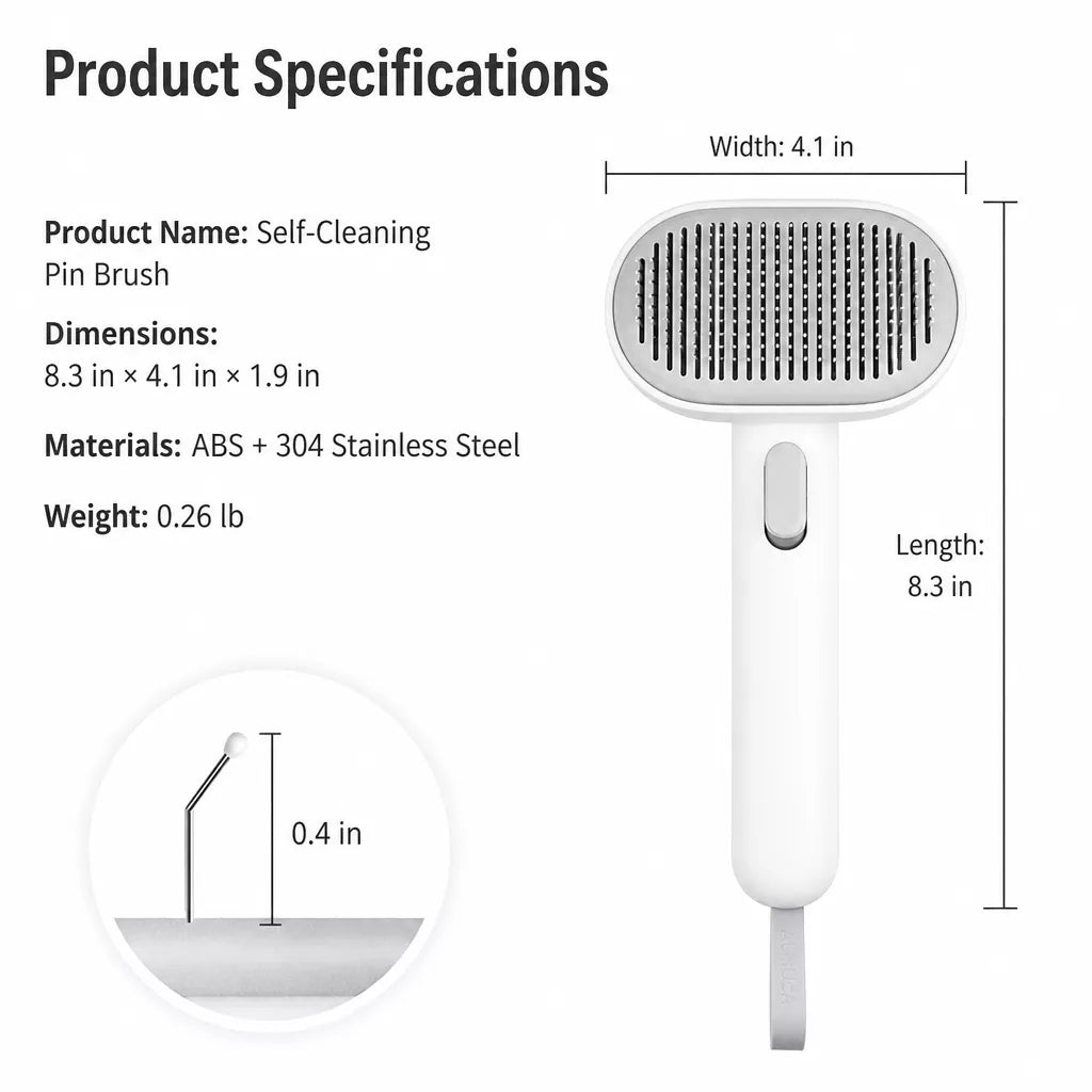 Aumuca 2-in-1 Dog & Cat Grooming Brush and Dematting Comb