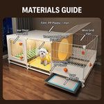 Small Dog Crate with Separate Rest and Potty Areas