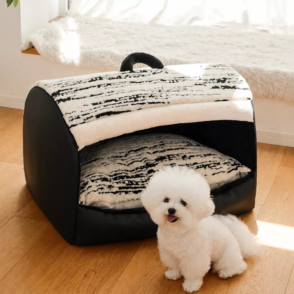 Covered Dog Bed Tent with Removable Washable Cushion