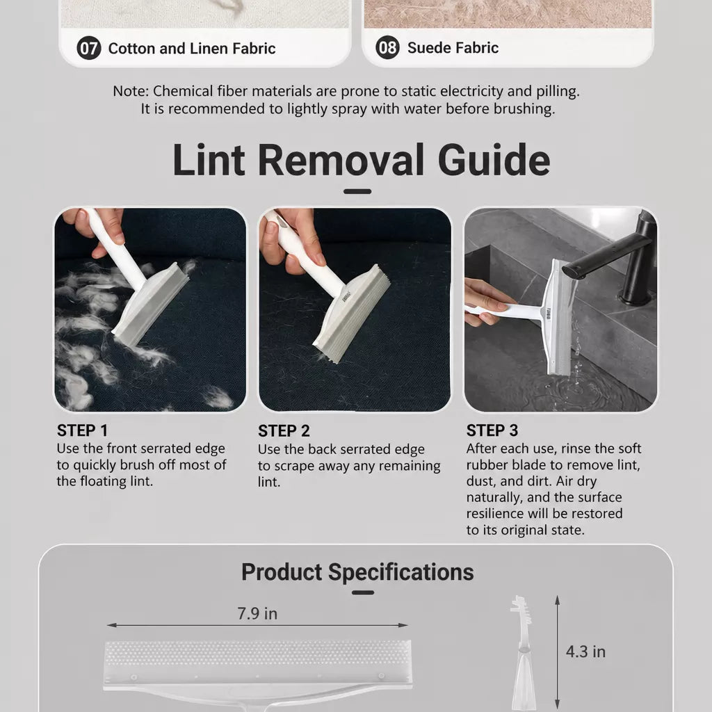 Pet Hair Removal Brush with Short or Long Handle