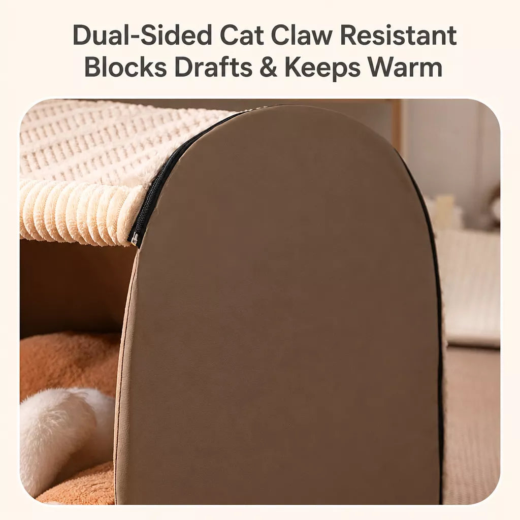Enclosed Dog Bed with House-Style Design