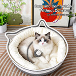 Enclosed Cat Bed with Scratching Pad and Removable Cushion