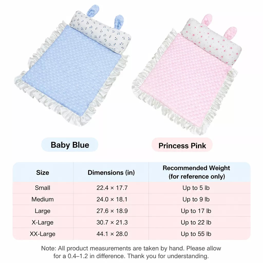 Cotton-Linen Pet Mat with Bunny-Ear Pillow for Cats and Dogs