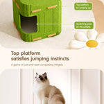 4-Tier Cat Tree with Enclosed House and Scratching Board