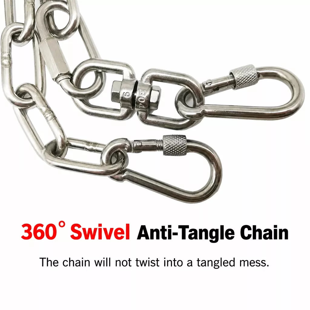 304 Stainless Steel Chain Dog Leash, Collar & Handle Set