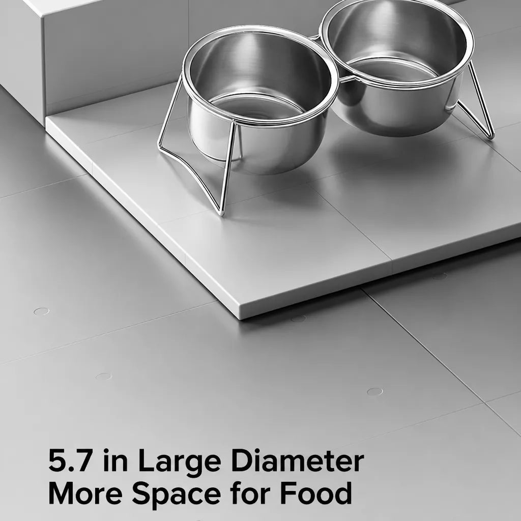 Elevated Stainless Steel Pet Bowl Stand for Dogs and Cats