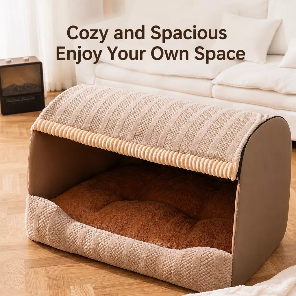 Enclosed Pet Bed with Removable, Washable Cover