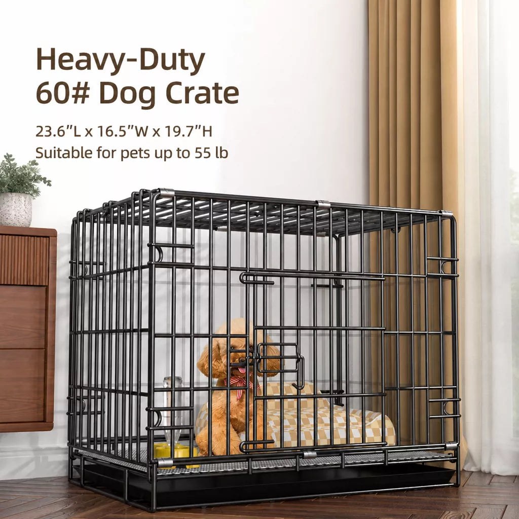 Indoor Metal Dog Crate with Tray