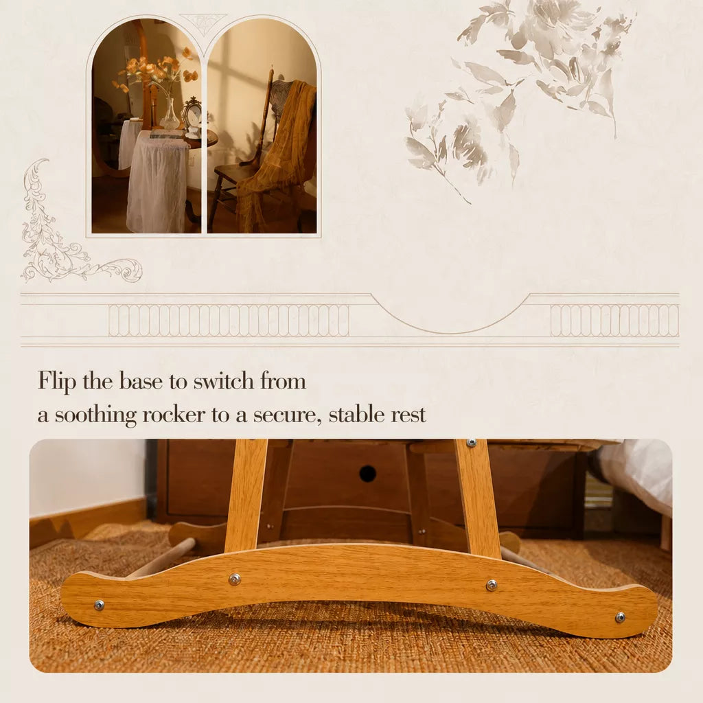 French-Style Cat Bed with Rocking Cradle Base