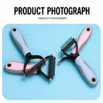 Pet Deshedding Rake and Detangling Comb for Dogs and Cats