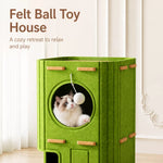 4-Tier Cat Tree with Enclosed House and Scratching Board