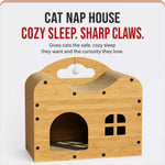 Corrugated Cardboard Cat House with Integrated Scratching Surface
