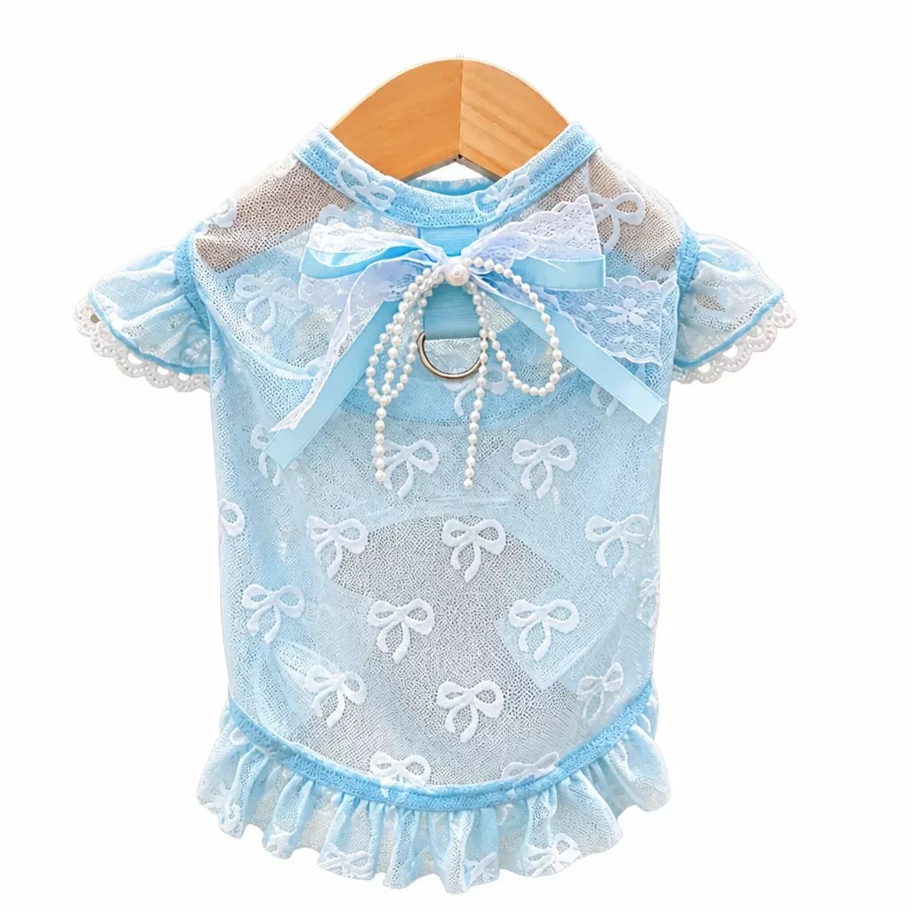 Lightweight Mesh Bow Pet Shirt for Dogs and Cats