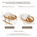 French-Style Cat Bed with Rocking Cradle Base