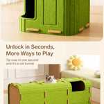 4-Tier Cat Tree with Enclosed House and Scratching Board