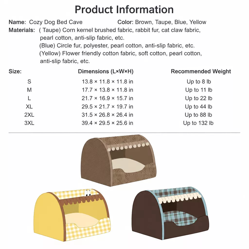Enclosed Dog Bed with House-Style Design