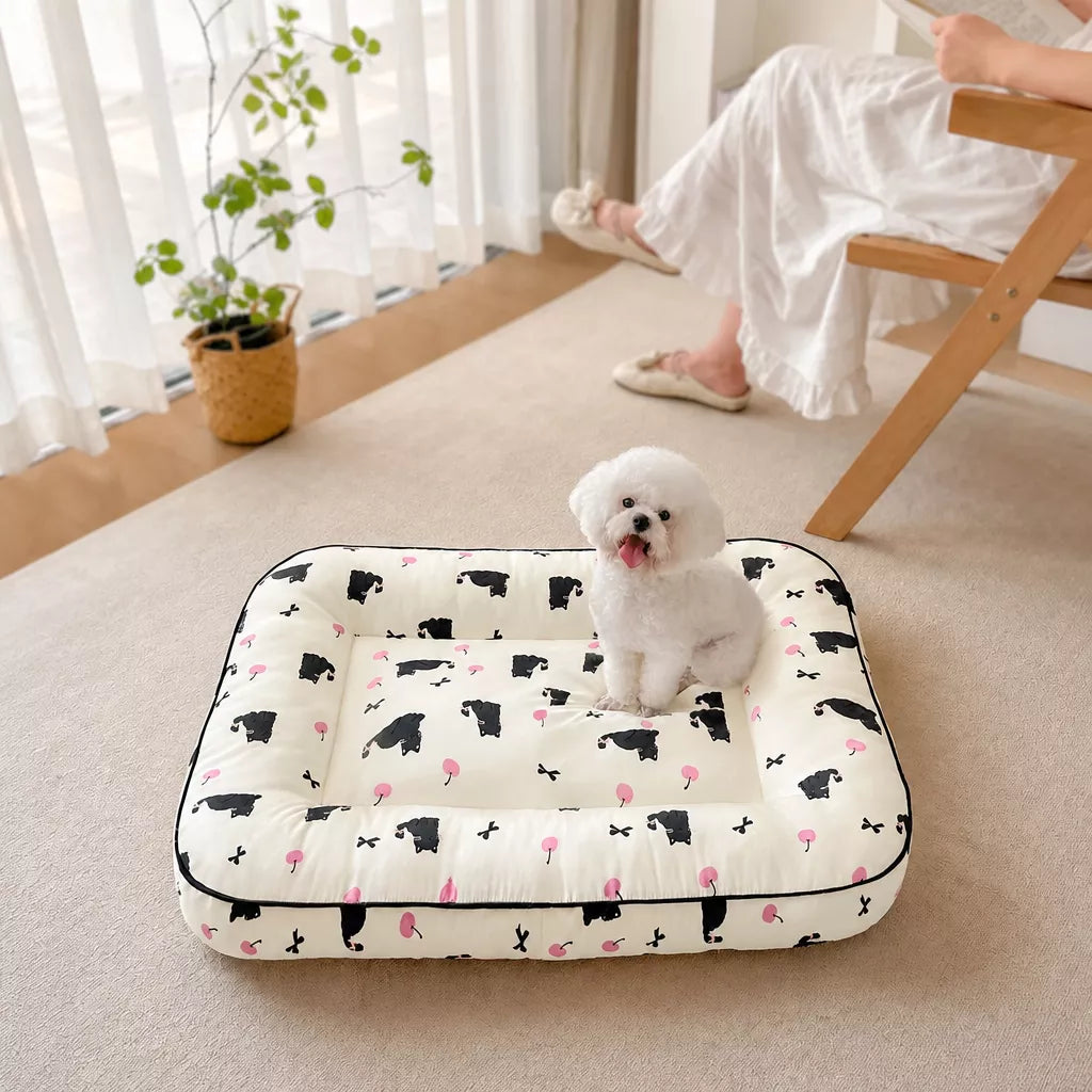 Cotton-Linen Pet Bed Cushion for Small Pets