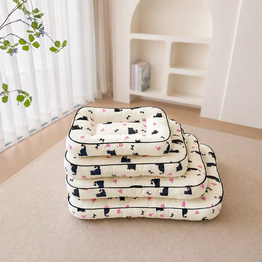 Cotton-Linen Pet Bed Cushion for Small Pets