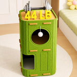 4-Tier Cat Tree with Enclosed House and Scratching Board