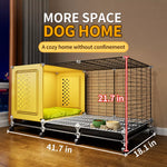 Elevated Indoor Dog Crate for Small Dogs with Separate Toilet Area