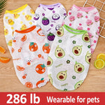 Pet Vest for Dogs and Cats – Cartoon Fruit Print Polyester Apparel