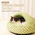 Semi-Enclosed Pet Bed for Cats and Small Dogs