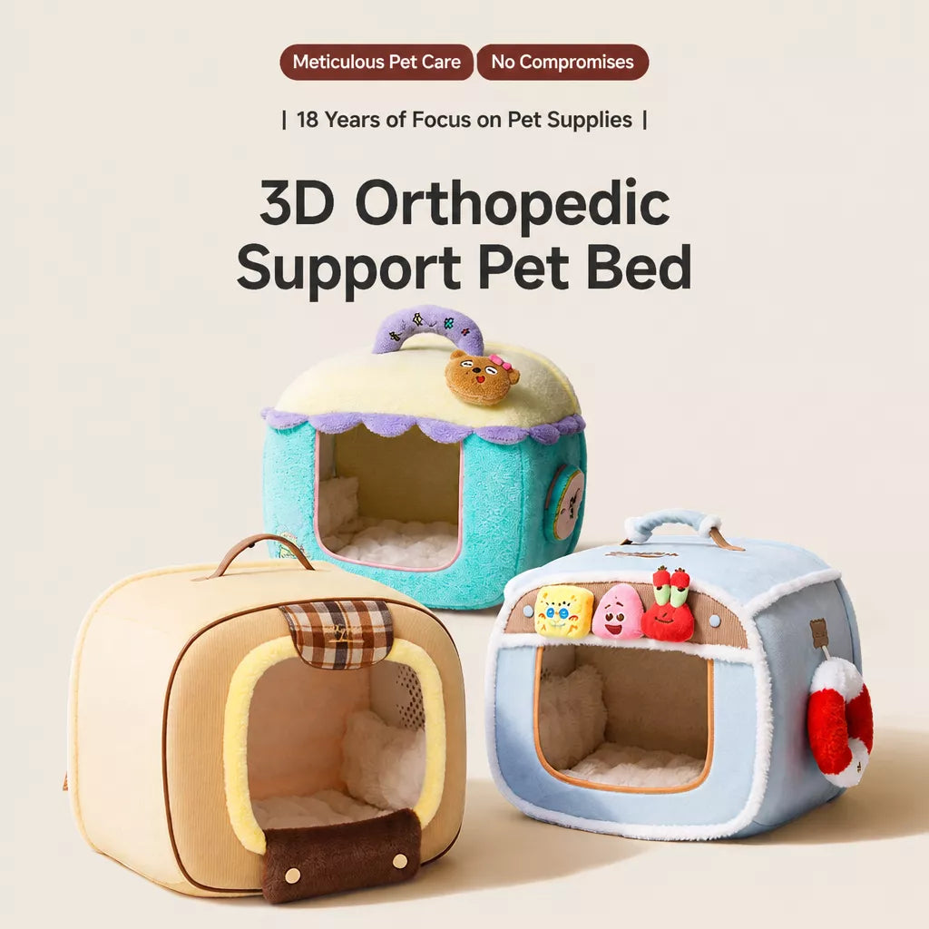 Corduroy Pet Bed with Removable Cover