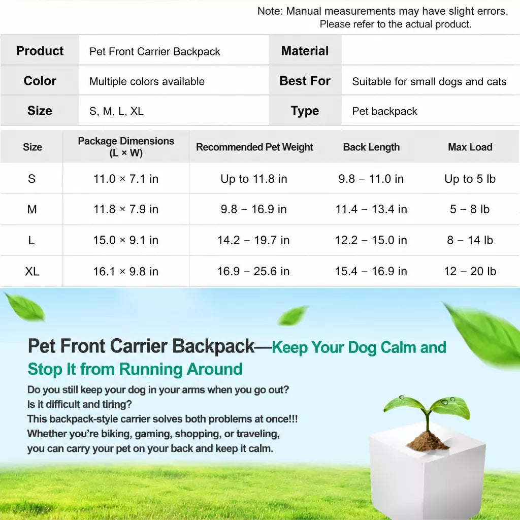 Pet Carrier Backpack for Cats and Small Dogs
