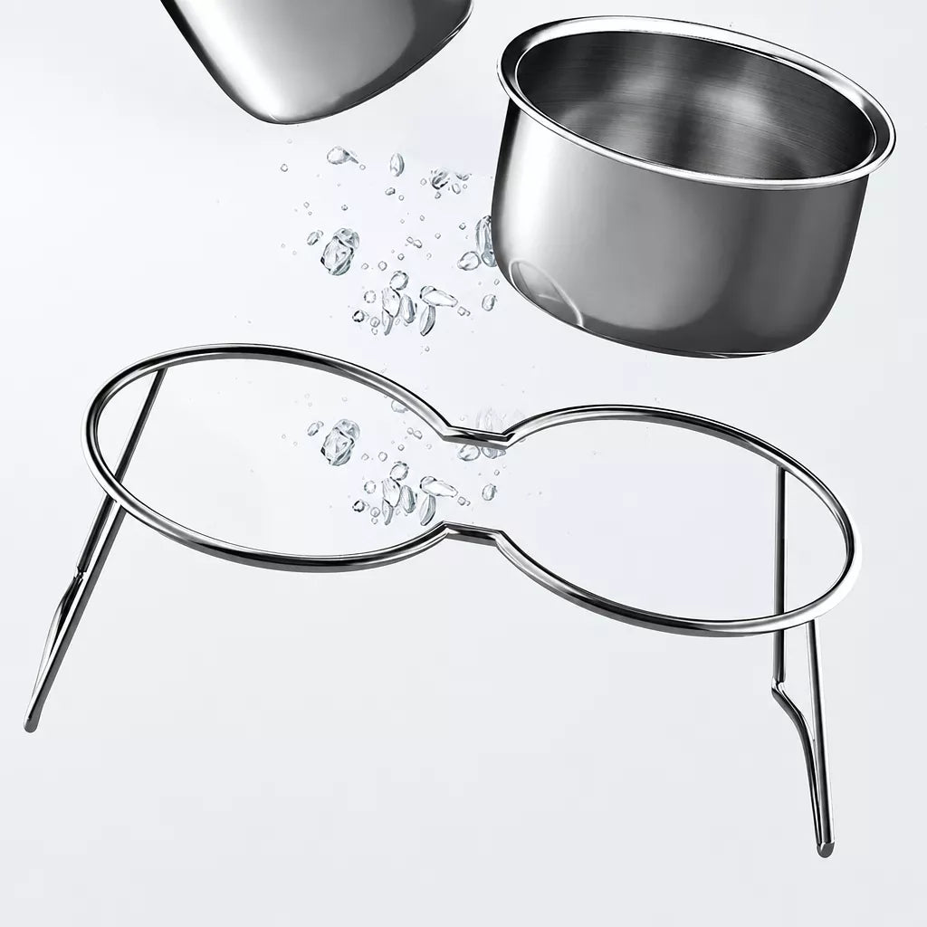 Elevated Stainless Steel Pet Bowl Stand for Dogs and Cats