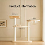 Large Solid Rubberwood Cat Tree with Climbing Platforms and Hideaway