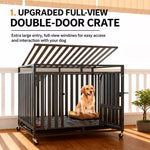 Metal Dog Crate with Waste Tray for Small to Large Dogs