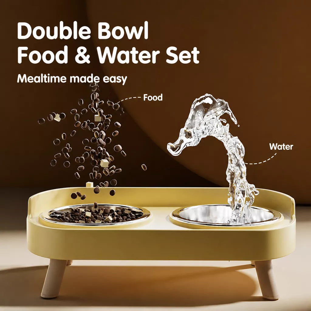 Small Dog Stainless Steel Bowl and Stand Set